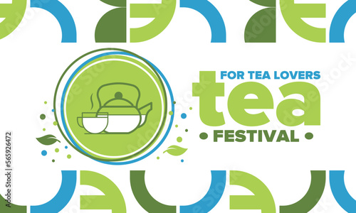 Tea Festival. For tea lovers. Event for professionals in the tea industry. Tea ceremony. Delicious leaf tea. Cafes and restaurants. Trainings for baristas from staff schools. Creative Illustration