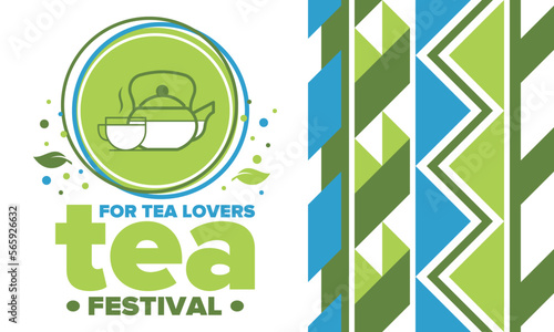 Tea Festival. For tea lovers. Event for professionals in the tea industry. Tea ceremony. Delicious leaf tea. Cafes and restaurants. Trainings for baristas from staff schools. Creative Illustration