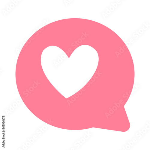Love Chat Valentine Sticker Color 2D Illustration