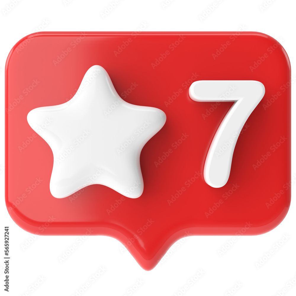 3D score. 7 point. 3D illustration.