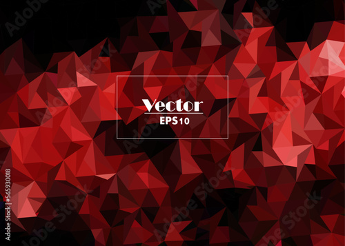 red crystals digital abstract vector image stylized from triangles