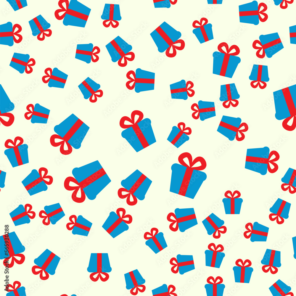Vivid seamless repeating pattern of blue giftbox for wallpapers, textile, fabric and other surfaces Vivid seamless repeating pattern of blue giftbox for wallpapers, textile, fabric and other surfaces
