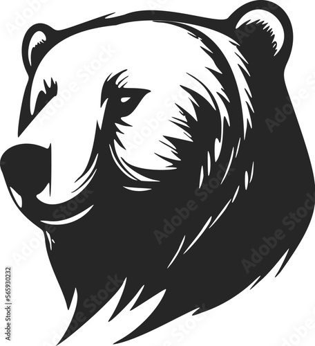 Elegant black and white bear logo Ideal for a wide range of industries.