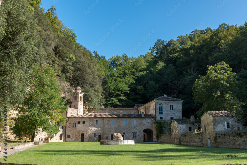 Temple of Valadier hidden in the Frasassi gorge Ancona Italy