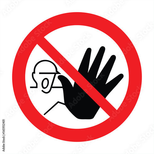 No access for people who don't include a prohibition sign. No entry red, black and white sign, vector illustration