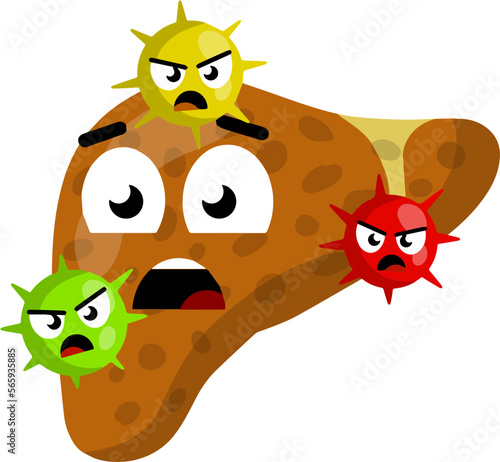 Bad liver. Attack germs and cirrhosis of liver.