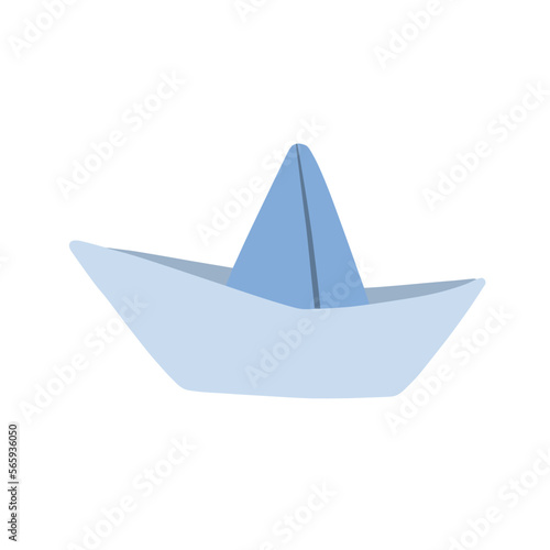Paper boat. Children Origami toy and hobbies.