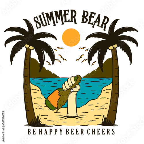 Illustration vector graphic of SUMMER BEER suitable for logo product also for design merchandise
