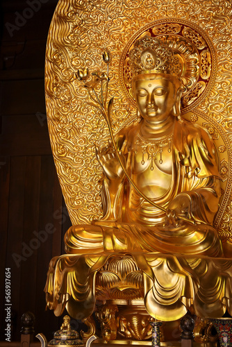 Golden Buddha Statue in the Jade Buddha Temple