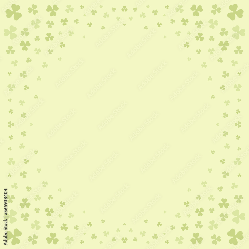 Saint Patrick's Day clover shamrock leaves background copy space frame template vector illustration Saint Patrick's Day clover shamrock leaves background copy space frame template vector illustration
