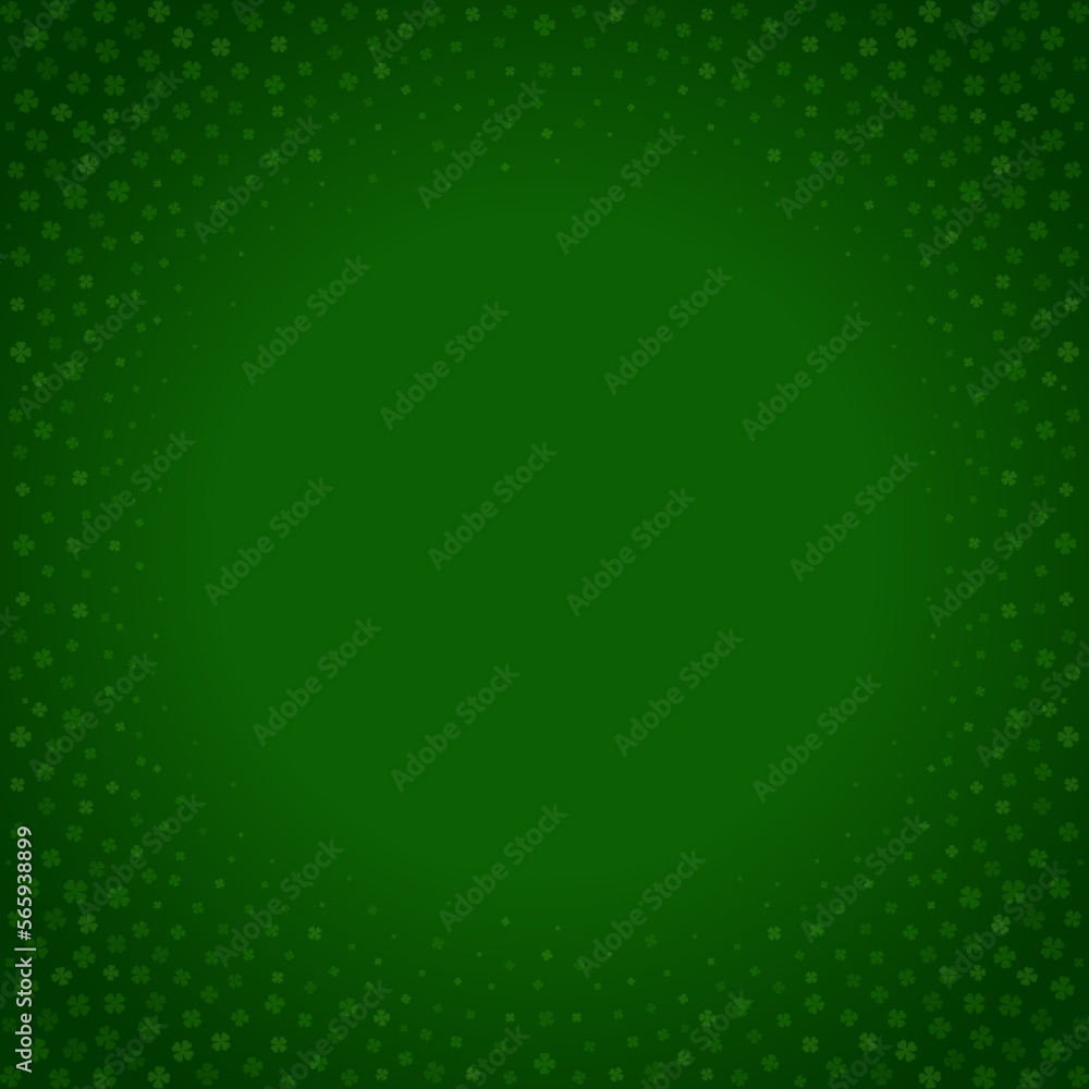 St Patrick's Day Irish flying green clover lucky petals circle frame background template vector St Patrick's Day Irish flying green clover lucky petals circle frame background template vector