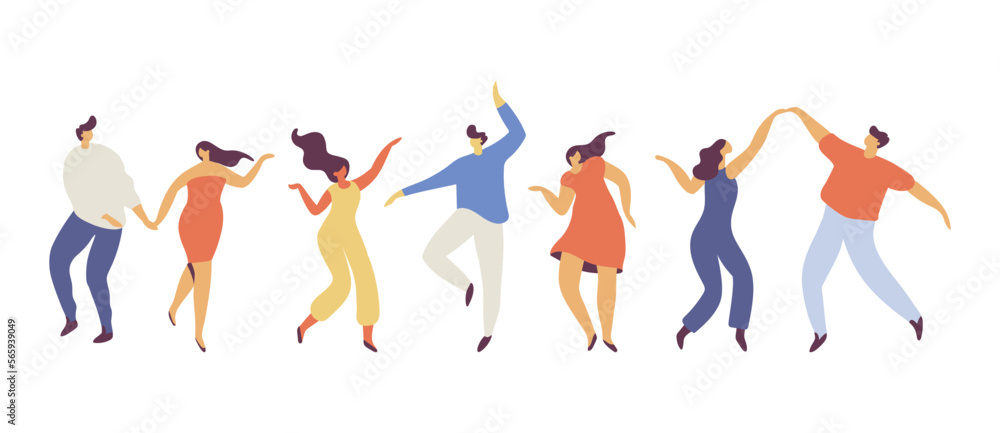Dancing people silhouette flat vector set. Party. . Dancing people silhouette flat vector set. Party. .