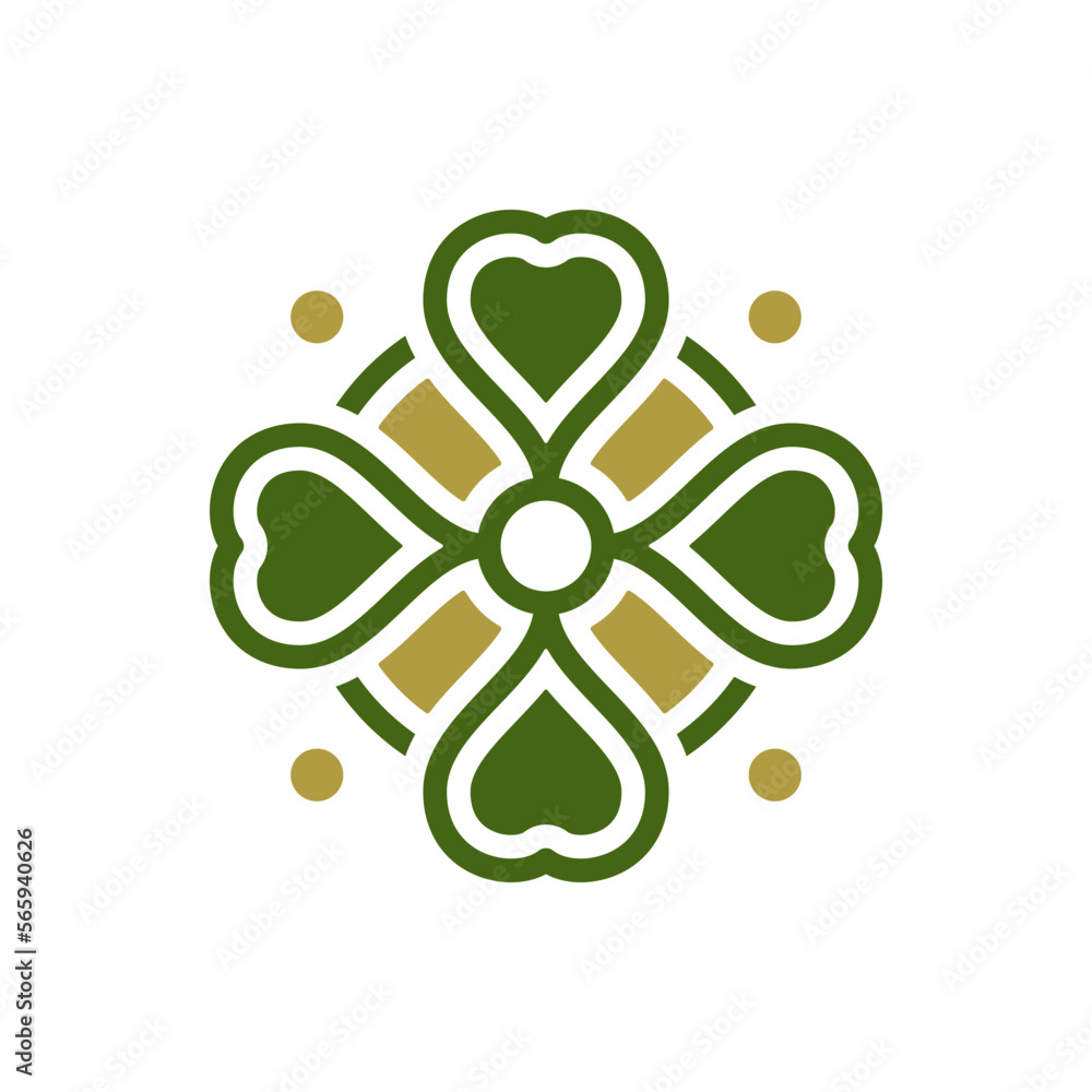 Saint Patrick's Day lucky green clover petals fortune shamrock linear vintage icon vector Saint Patrick's Day lucky green clover petals fortune shamrock linear vintage icon vector