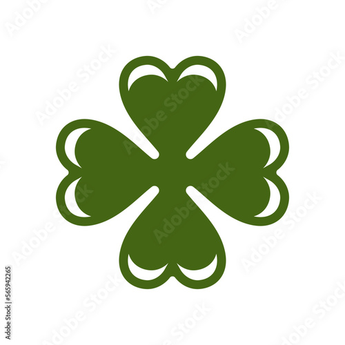 Saint Patrick's Day lucky Irish green clover petals leaves fortune mascot vintage icon vector flat