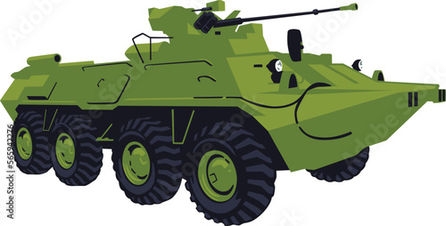 An illustration of an infantry fighting vehicle. Military equipment isolated on white background