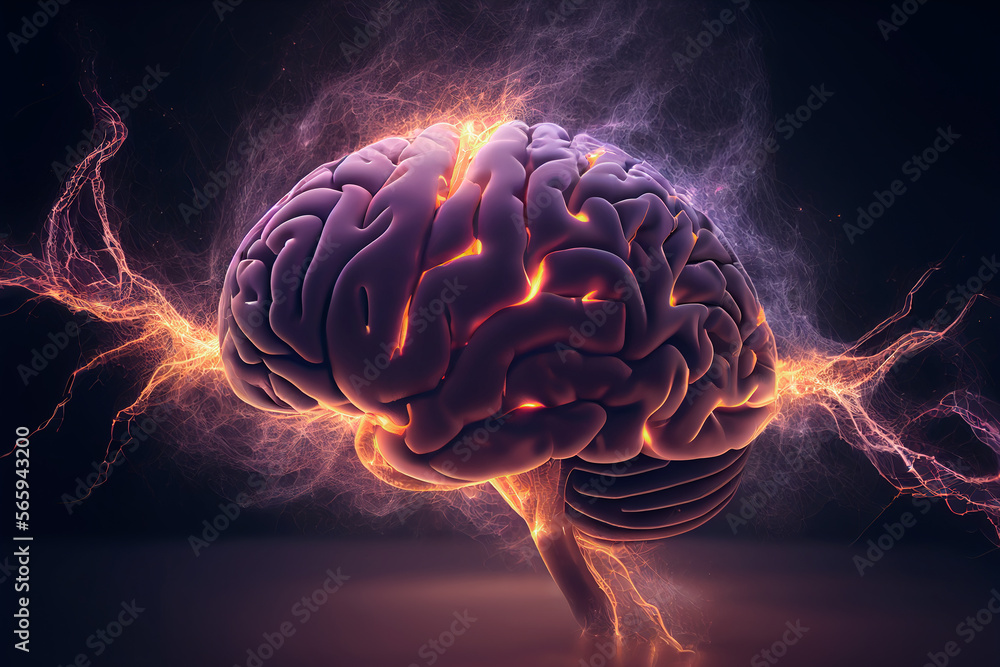 Potential of the human brain. Brain activity, Deep learning, Impulses