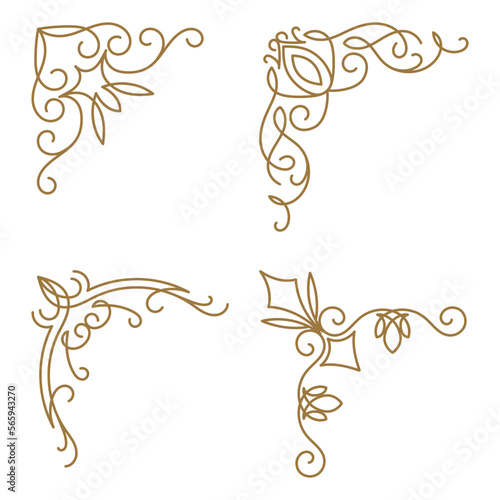 Vector set of floral corners.