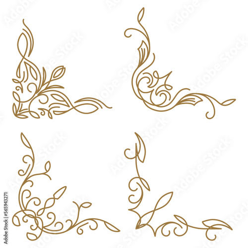Vector set of floral corners.