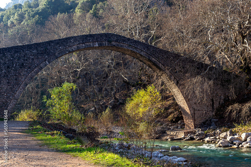 Stone bridge St. Vissarion in Pyli (Thessaly region, Greece)