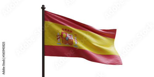 Spain flag isolated on white, png