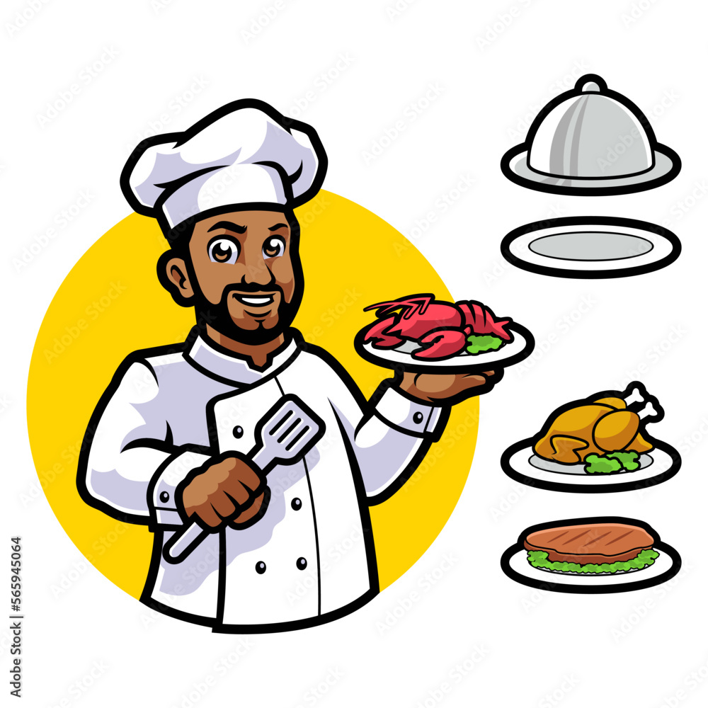 CHEF CARTOON CHARACTER MASCOT DESIGN CHEF CARTOON CHARACTER MASCOT DESIGN