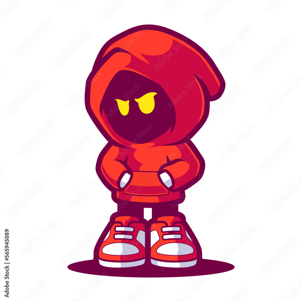 EVIL HOODED CHARACTER MASCOT DESIGN EVIL HOODED CHARACTER MASCOT DESIGN
