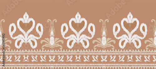 African Ikat paisley embroidery. Batik Textile ikat designs seamless pattern digital vector design for Print saree Kurti Borneo Fabric border Ikkat Dupatta