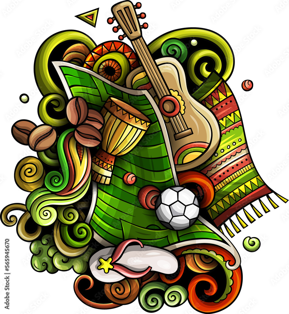 Brazil detailed cartoon illustration Brazil detailed cartoon illustration