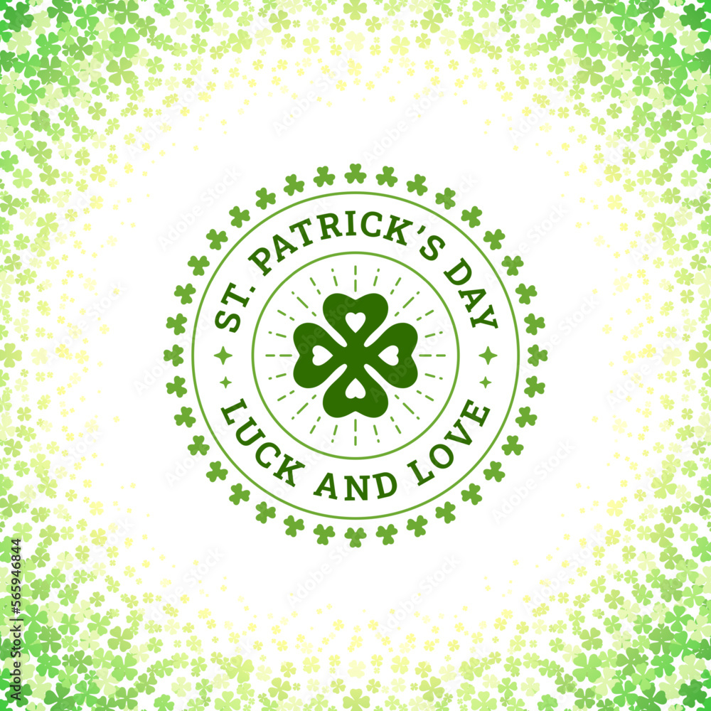 Happy Saint Patrick's Day Irish luck and love vintage greeting card typographic template vector Happy Saint Patrick's Day Irish luck and love vintage greeting card typographic template vector