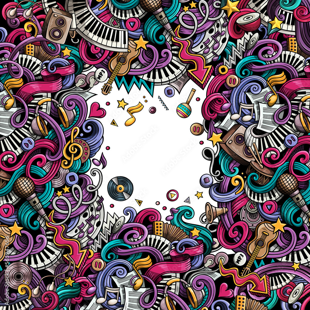 Music detailed cartoon border illustration Music detailed cartoon border illustration