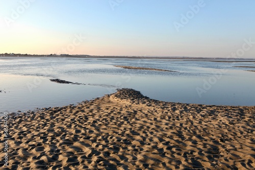 Sands flats exposed at low tide at West Wittering  West Sussex  UK.