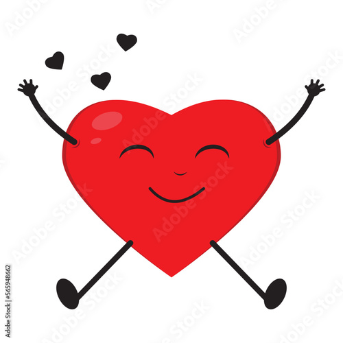 Cartoon character in love, vector isolated illustration