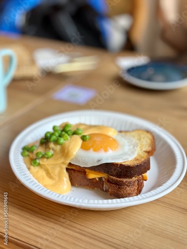 toast with cheese and fried egg