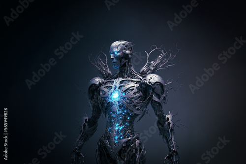 Evil AI cyborg created with generative ai © Bertil