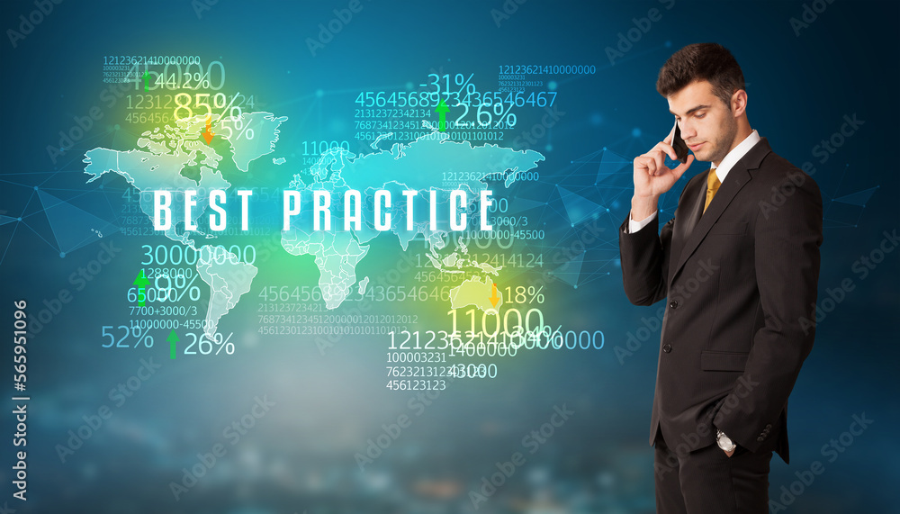 Businessman thinking about market concept Businessman thinking about market concept
