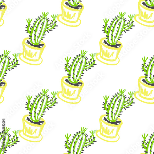 Seamless pattern. Children's drawings with wax crayons