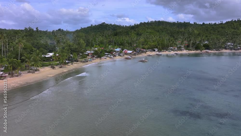 Fishing Village On The Ocean On The Island Of Palawan, Philippines Fishing Village On The Ocean On The Island Of Palawan, Philippines