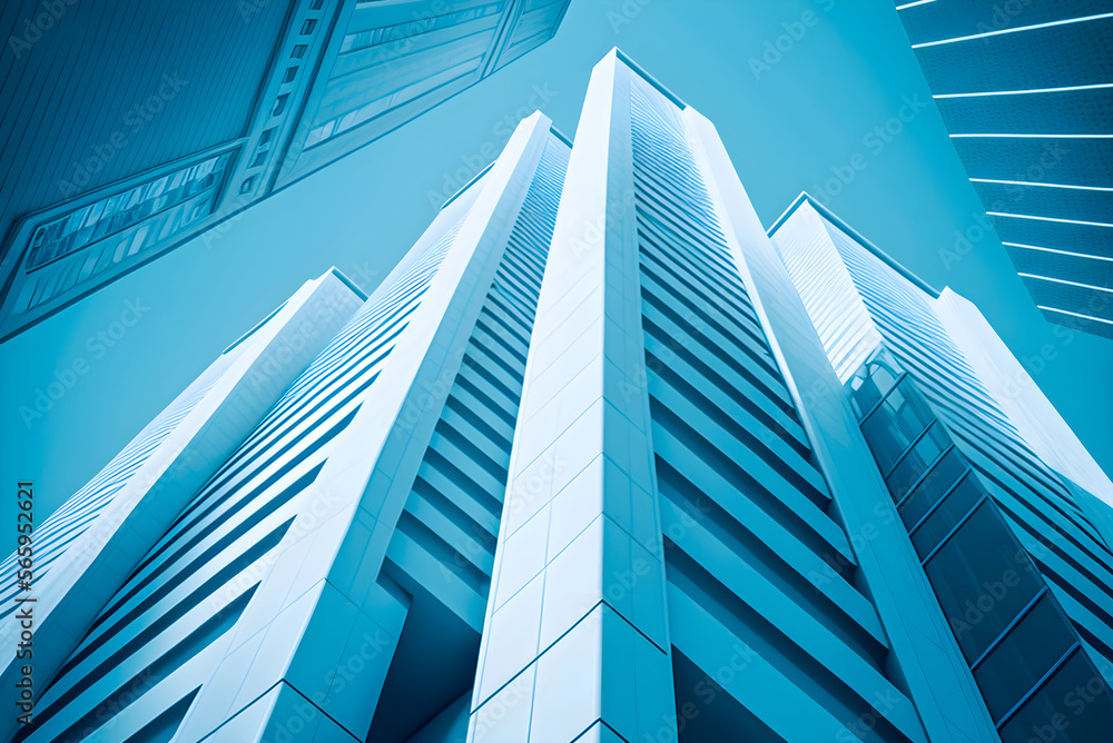 Skyscrapers from a low angle view corporate office building