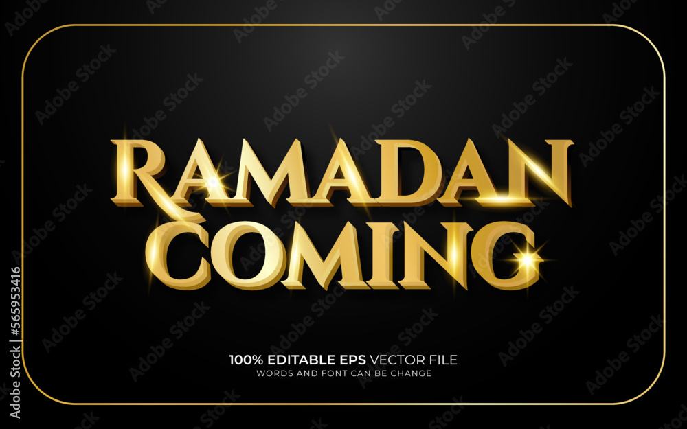 Ramadan Coming 3D Vector Text Effect Style Ramadan Coming 3D Vector Text Effect Style