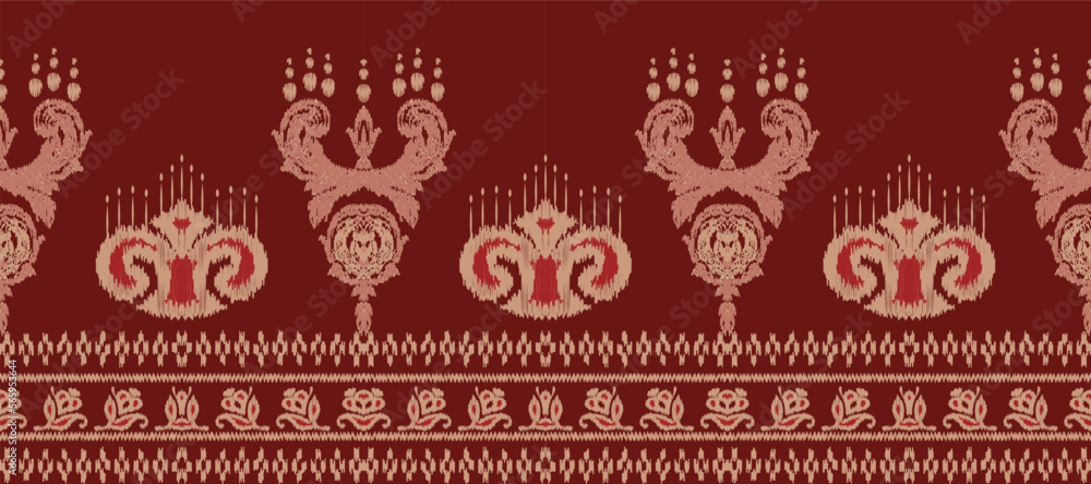 African Ikat paisley embroidery. Batik Textile ikat prints seamless pattern digital vector design for Print saree Kurti Borneo Fabric border brush party wear African Ikat paisley embroidery. Batik Textile ikat prints seamless pattern digital vector design for Print saree Kurti Borneo Fabric border brush party wear