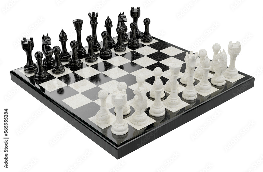 Marble Chess Set transparent background - 3D rendering Marble Chess Set transparent background - 3D rendering