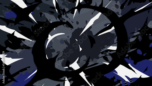 グラフィティ風_斬撃っぽいエフェクトの背景_黒_16:9