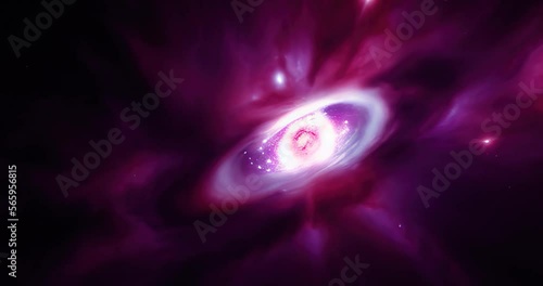 purple universe spinning zooming through space animation generative ai