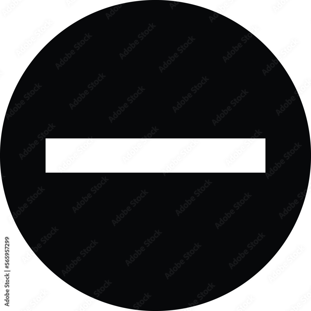 Icon with minus sign in black and white colors, button with minus sign Icon with minus sign in black and white colors, button with minus sign