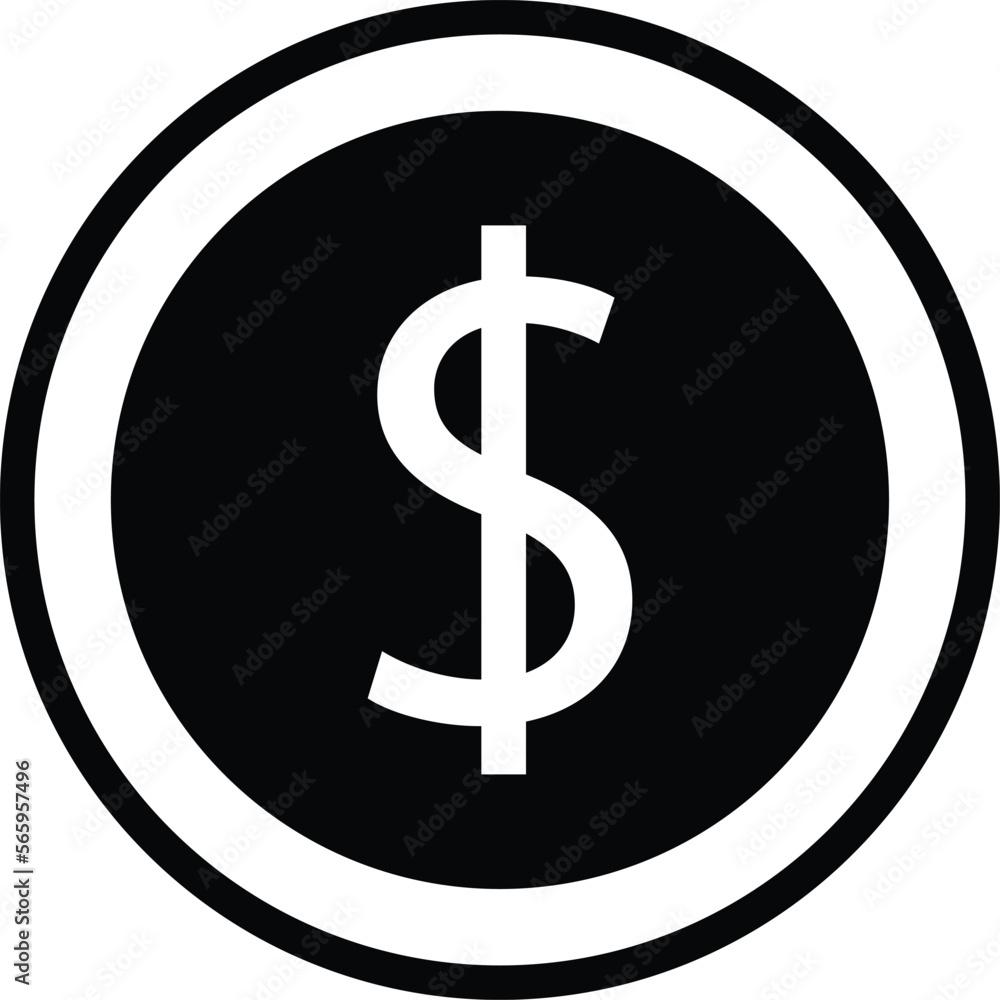 dollar logo and icon in circle silhouette suitable for graphic design dollar logo and icon in circle silhouette suitable for graphic design