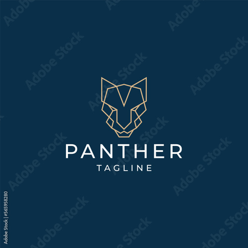 Panther geometric logo icon design template