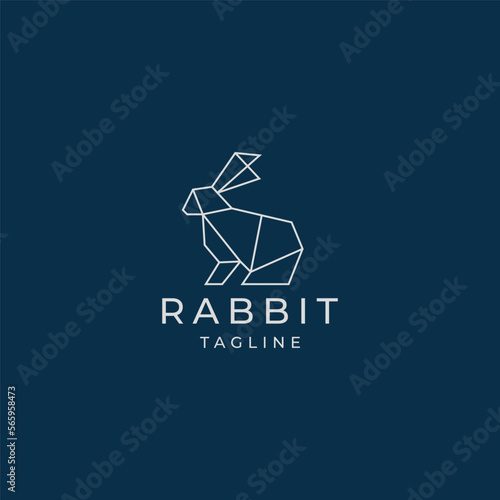 Rabbit geometric logo vector icon design template