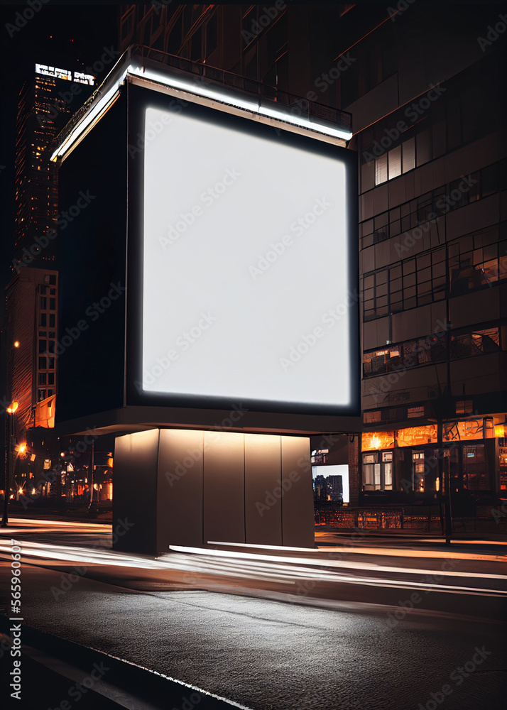 Blank billboard and night outdoor advertising for more billboard visit our portfolio, AI Generated Blank billboard and night outdoor advertising for more billboard visit our portfolio, AI Generated