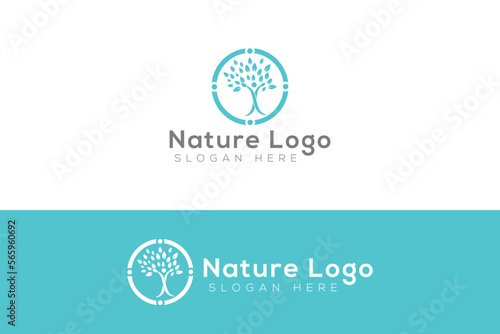 Nature Minimal logo Design template Minimal Eco, leaf, Life Logo Concept.