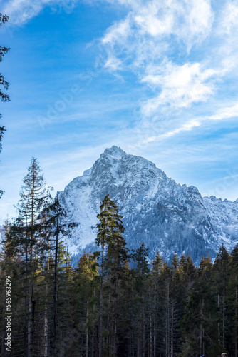 Winter Tatra Mountains. High peak view. Beautiful scenery of mountains in Poland. Winter travel